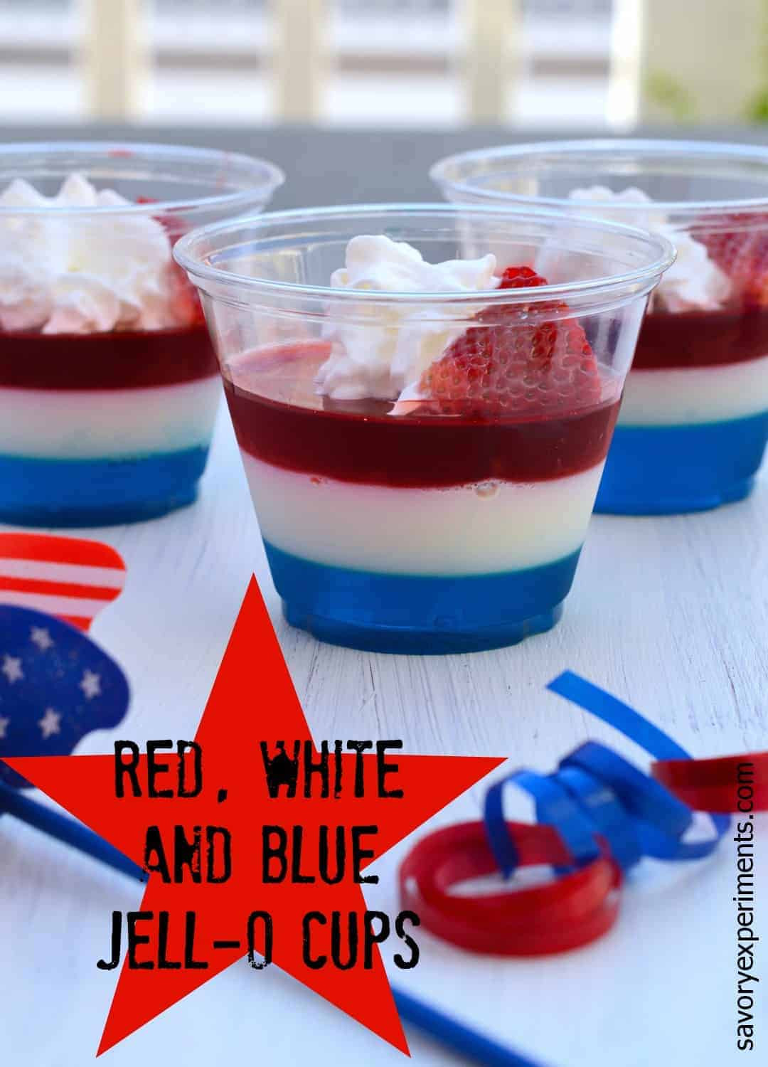 4Th Of July Jello Dessert
 Red White and Blue JELLO Cups A Patriotic Treat