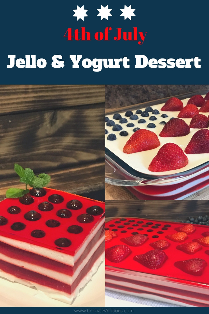 4Th Of July Jello Dessert
 4th of July Jello and Yogurt Dessert
