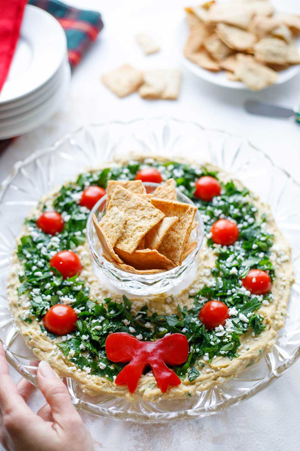 Appetizers For Christmas Party
 Easy Christmas Appetizer "Hummus Wreath" Two Healthy