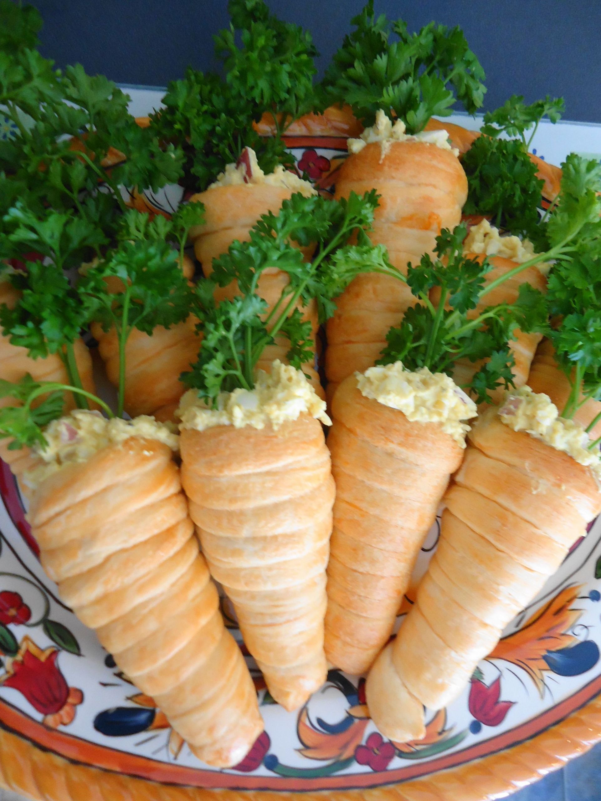 Appetizers For Easter Dinner Ideas
 Crescent Roll Carrots Filled with Egg or Ham Salad