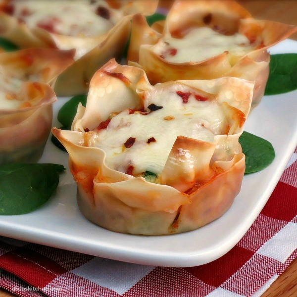 Appetizers That Go With Lasagna
 Spinach Lasagna Cups SundaySupper