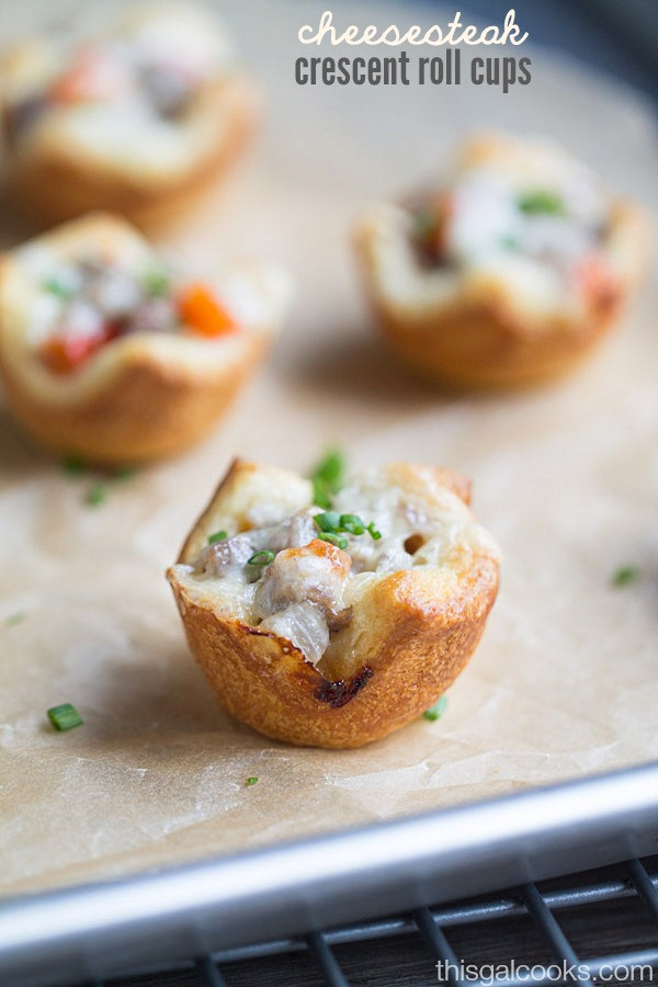 Appetizers Using Crescent Rolls
 Cheesesteak Crescent Roll Cups