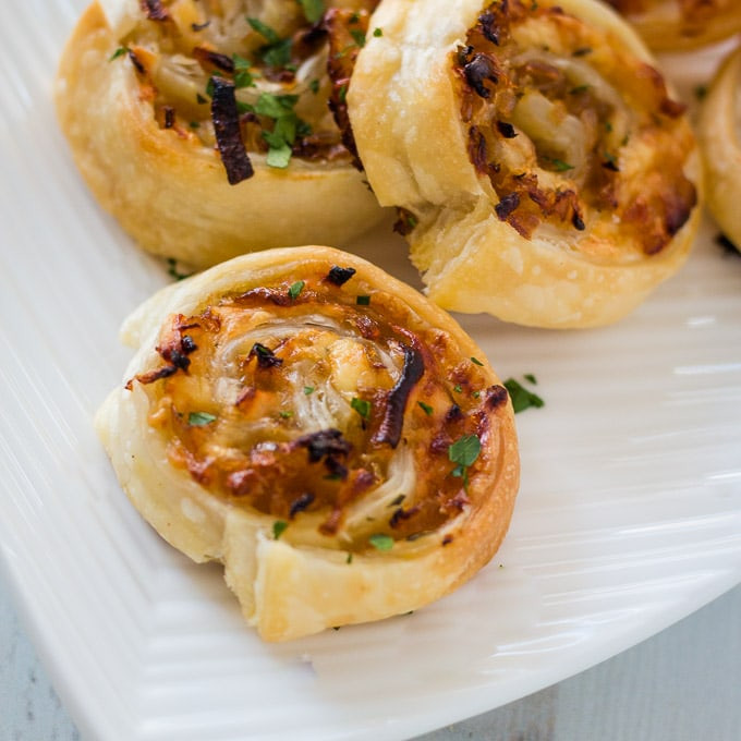 Appetizers Using Puff Pastry
 Cheddar Cheese and Caramelized ion Puff Pastry Appetizer