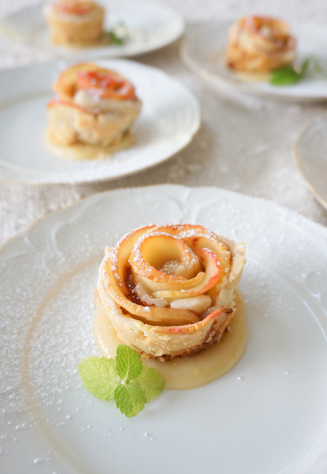 Apple Blossom Dessert
 Apple Blossoms drenched in Rum Caramel Sauce Baking for