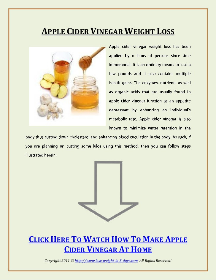 Apple Cider Vinegar To Lose Weight
 Find Out More About Apple Cider Vinegar Weight Loss