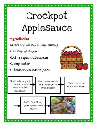 Applesauce For Kids
 Teach it With Class Crockpot Applesauce