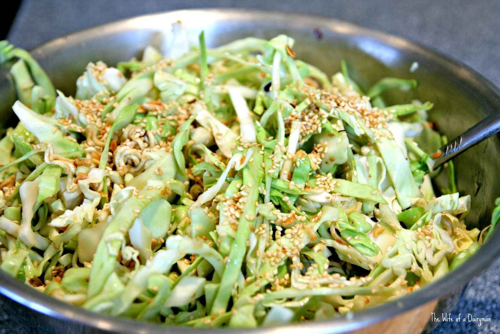 Asian Cabbage Salad
 The Wife of a Dairyman Churned in Cali TT w Linky Easy