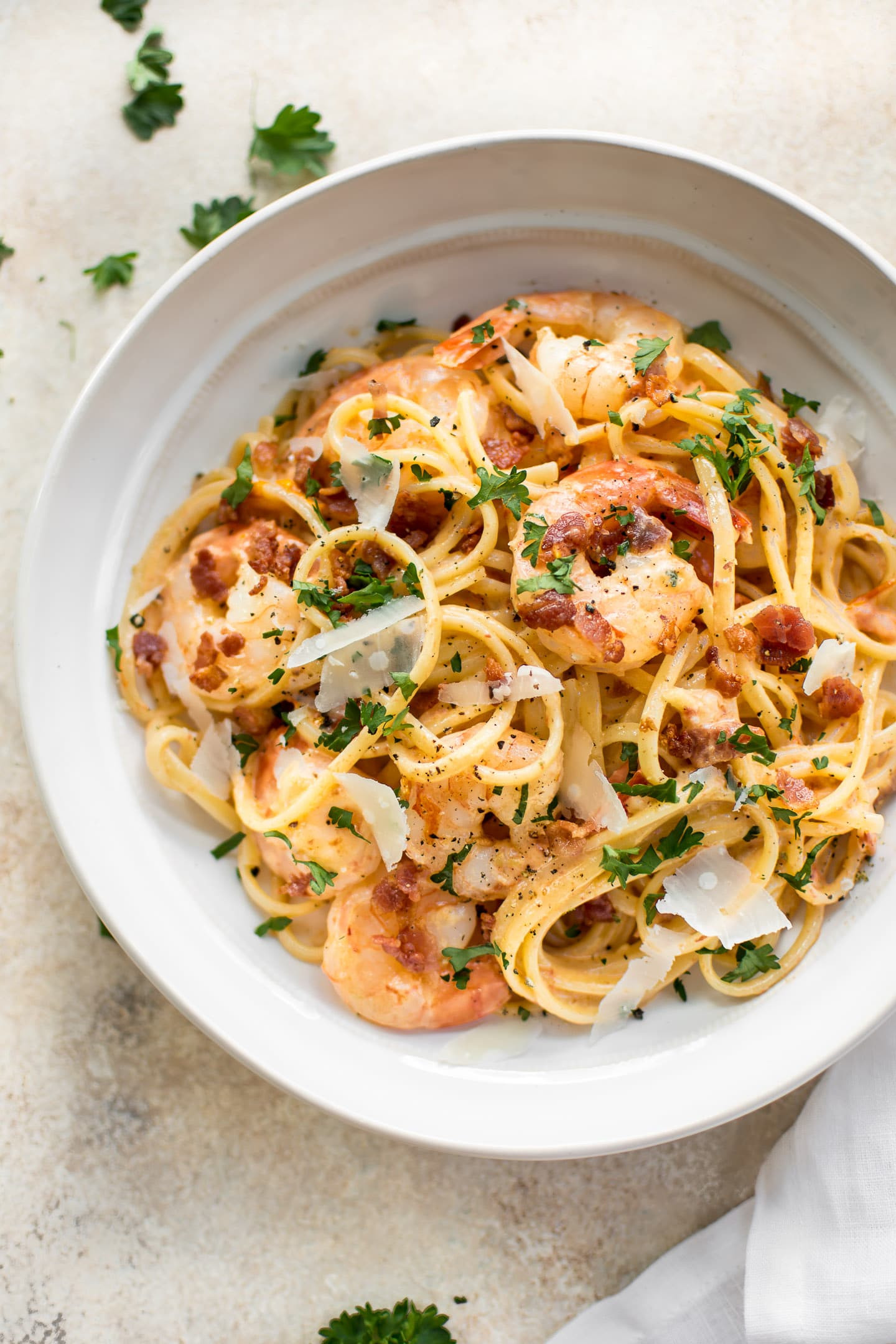 Bacon Dinner Recipes
 Shrimp and Bacon Pasta • Salt & Lavender