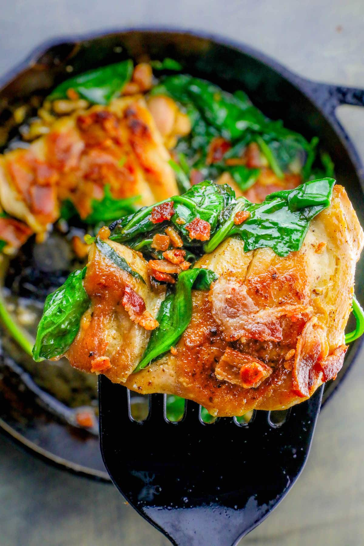 Bacon Dinner Recipes
 e Pot Bacon Garlic Chicken and Spinach Dinner