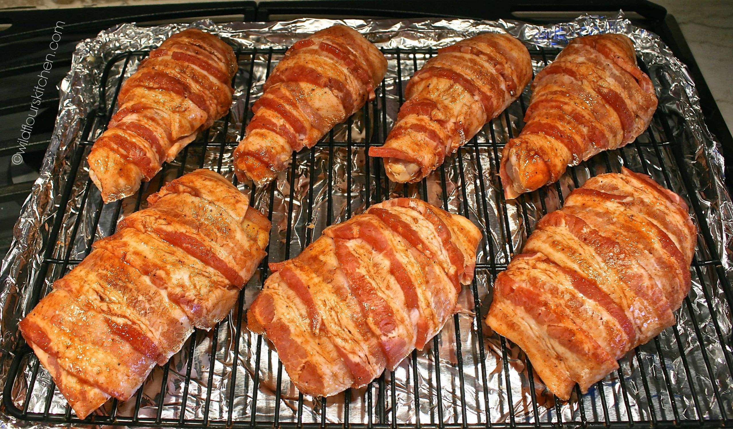 Bacon Wrapped Chicken Thighs
 Spicy Bacon Wrapped Chicken Legs & Thighs Wildflour s