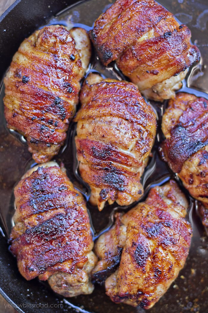 Bacon Wrapped Chicken Thighs
 Bacon Wrapped Ginger Soy Chicken