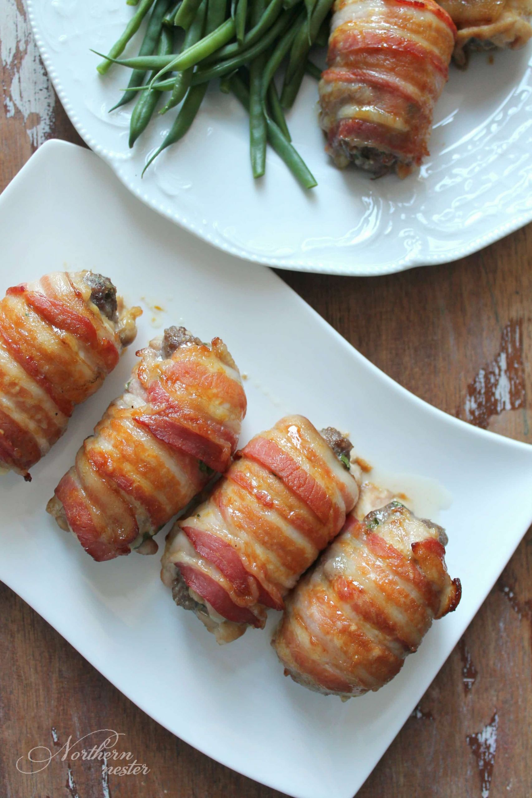 Bacon Wrapped Chicken Thighs
 Maple Mustard Bacon Wrapped Stuffed Chicken Thighs