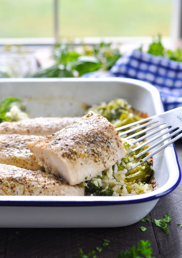 Baked Fish And Rice Recipes
 Dump and Bake Italian Fish Recipe with Broccoli and Rice