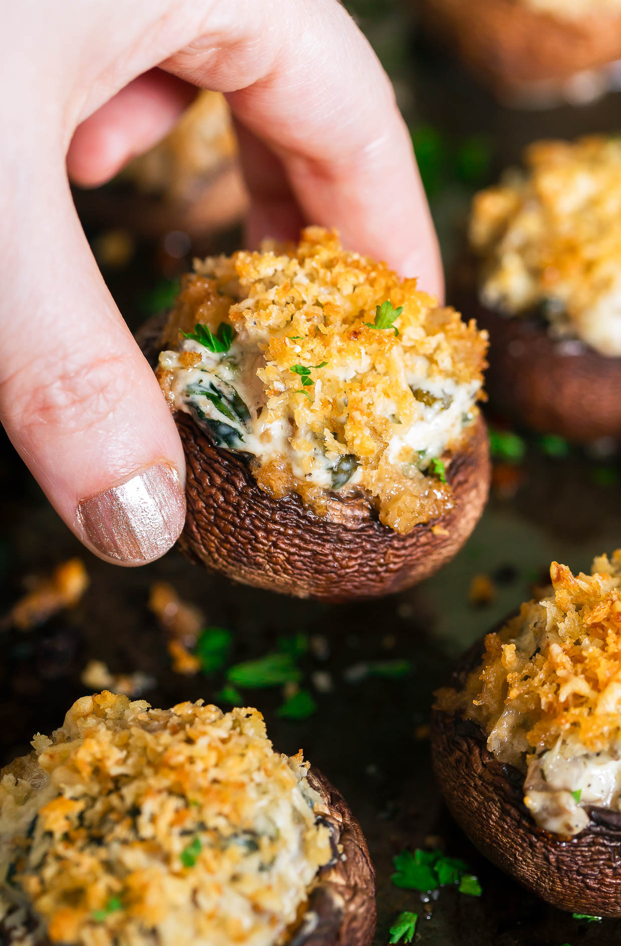 Baked Mushrooms Recipe
 Cheesy Spinach Stuffed Mushrooms Peas And Crayons