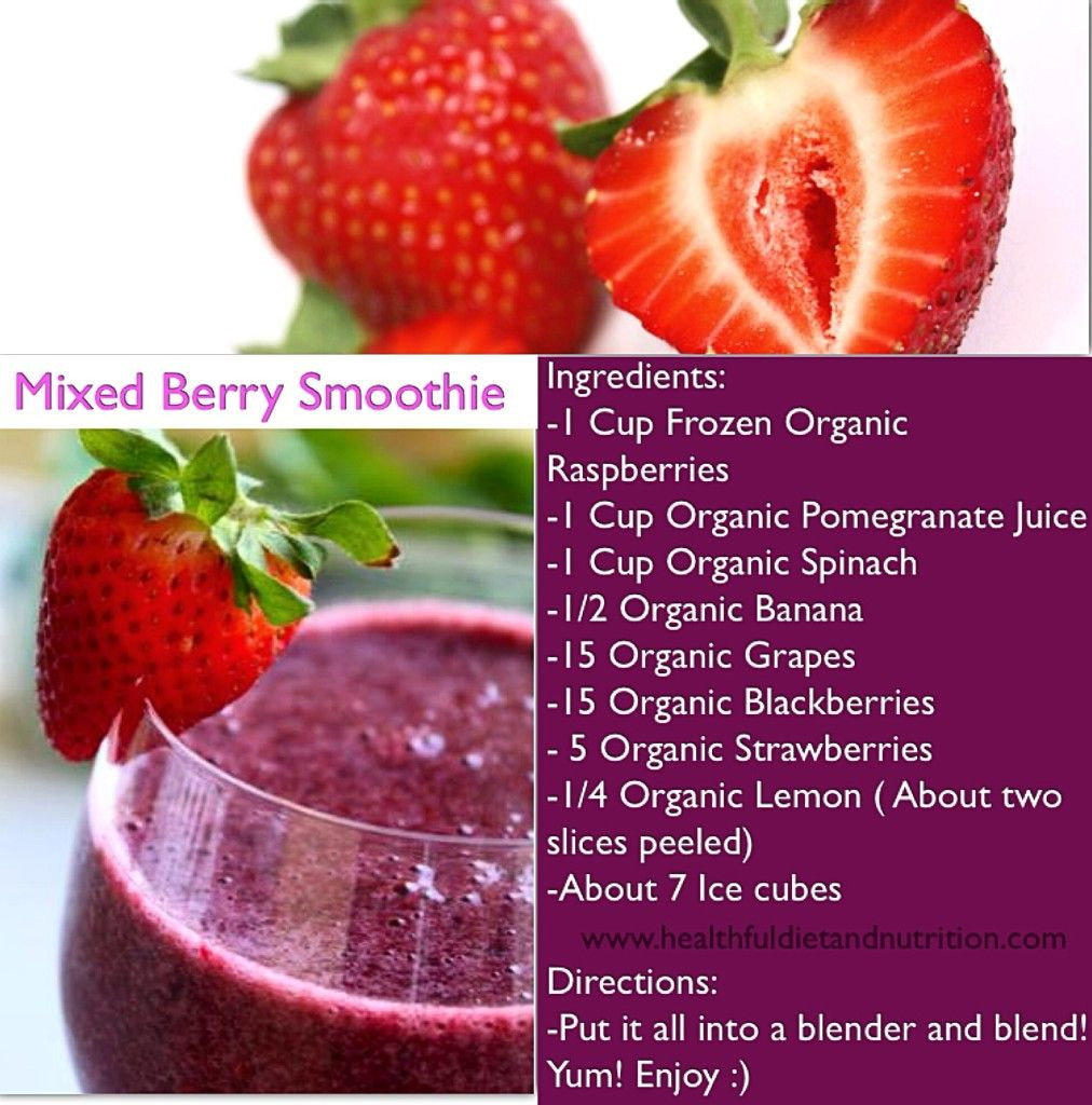 Berry Smoothies For Weight Loss
 Mixed Berry Smoothie Recipe