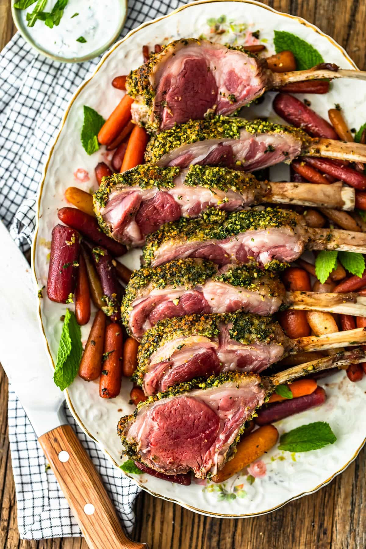 Best Sauces For Lamb
 roast rack of lamb on a plate of carrots in 2020