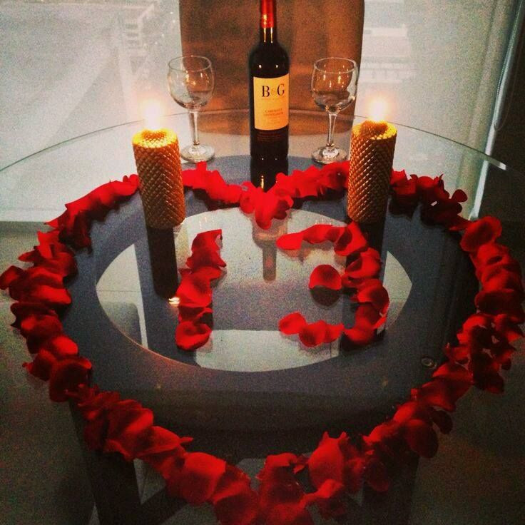 Birthday Dinner Ideas For Him
 table coeur REAL Rose petals available at Flyboy Naturals