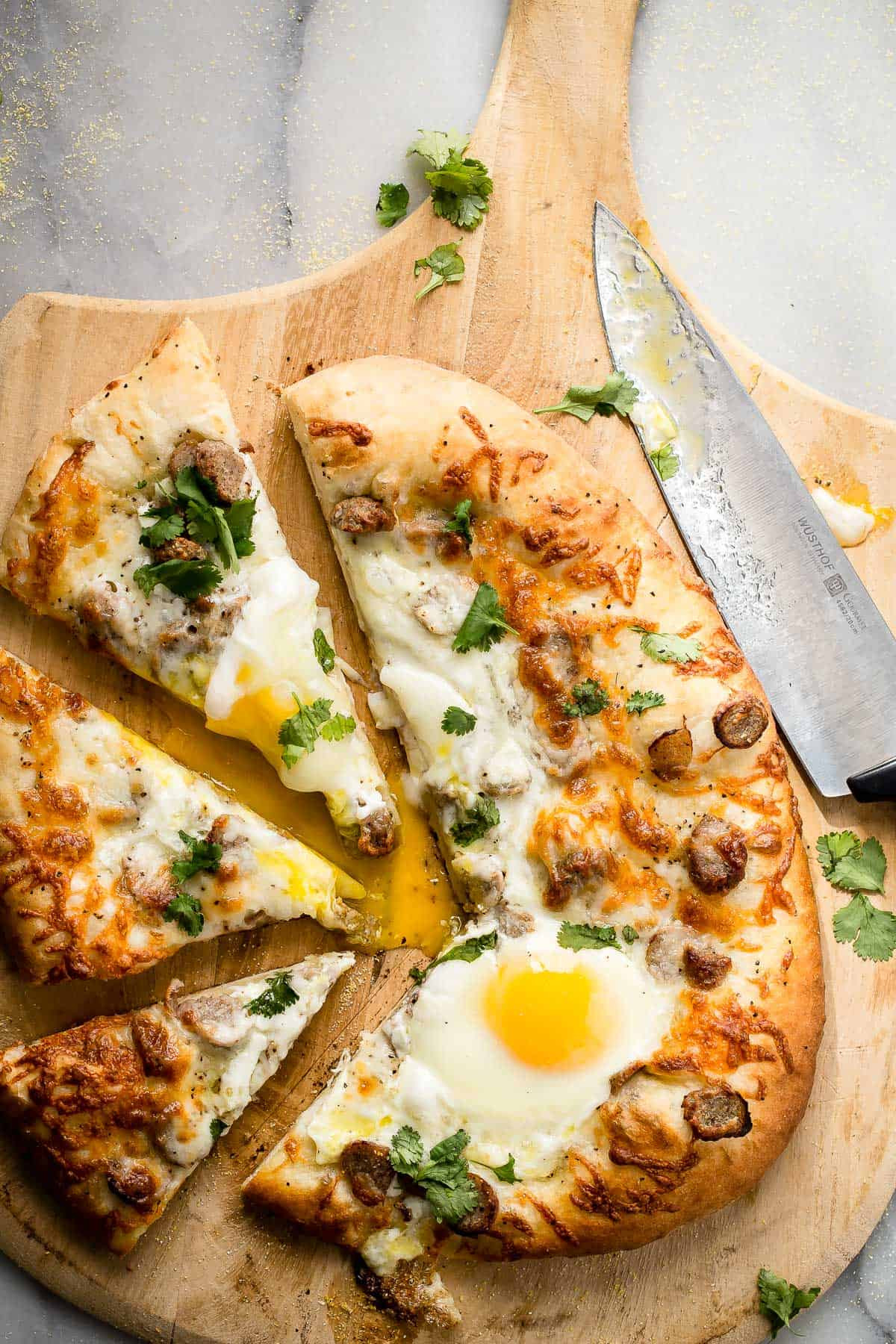 Breakfast Pizza With Eggs
 Sausage and Egg Breakfast Pizza Foodness Gracious