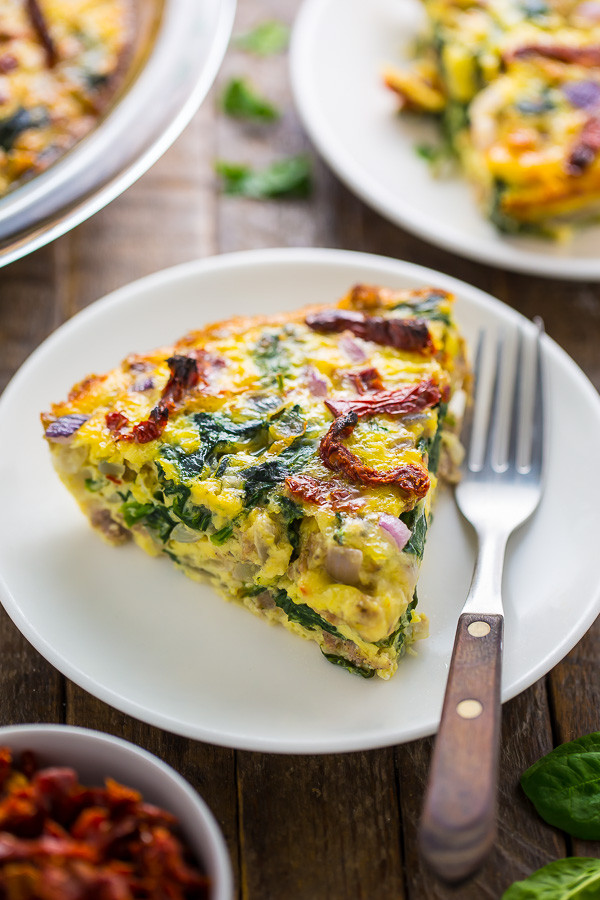 Breakfast Quiche With Sausage
 Crustless Quiche with Spinach Sausage and Sundried