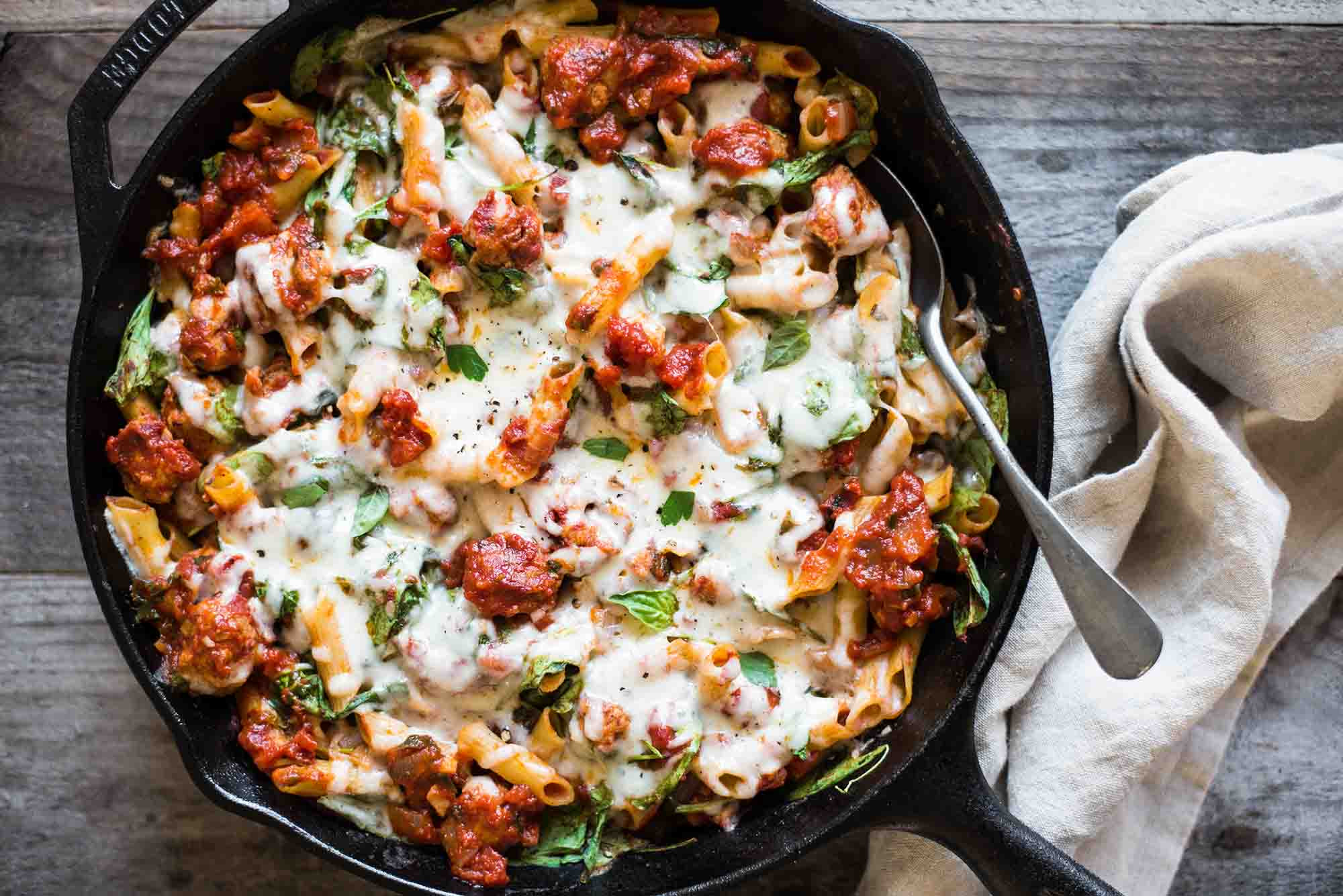 Breakfast Sausage Recipes For Dinner
 Pasta Skillet with Chicken Sausage Cheese & Spinach