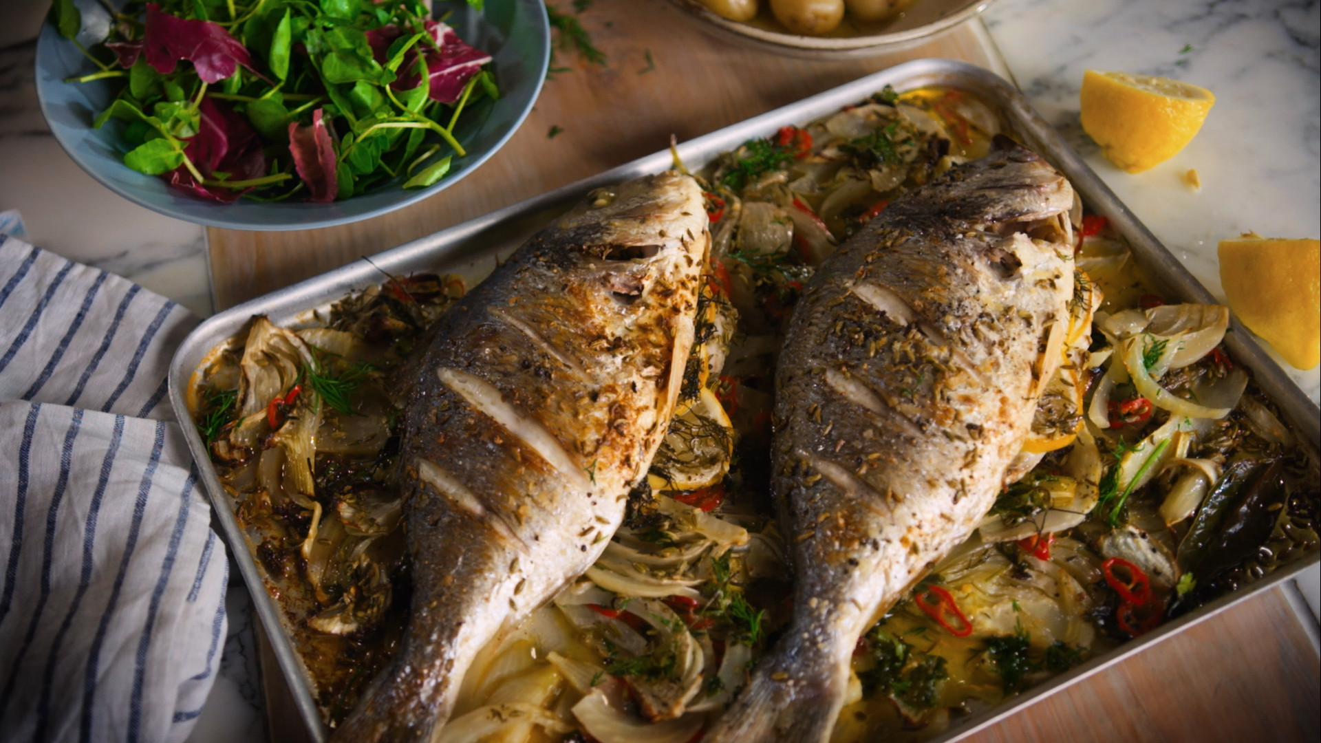 Bream Fish Recipes
 Roasted Sea Bream with fennel and chilli