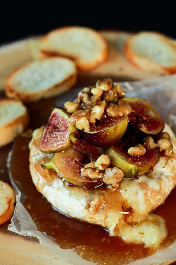Brie Cheese Appetizers
 Baked Brie with Roasted Fig Walnut Honey Topping