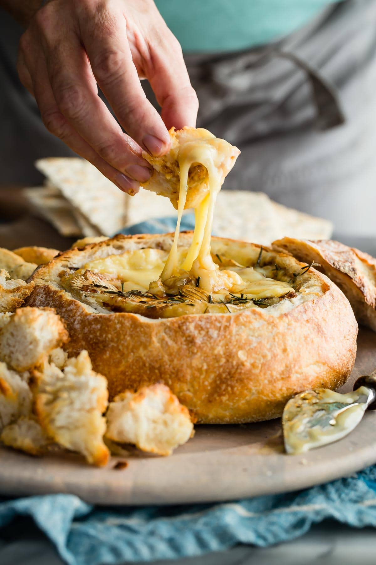 Brie Cheese Appetizers
 Baked Brie in a Sourdough Bread Bowl Foodness Gracious