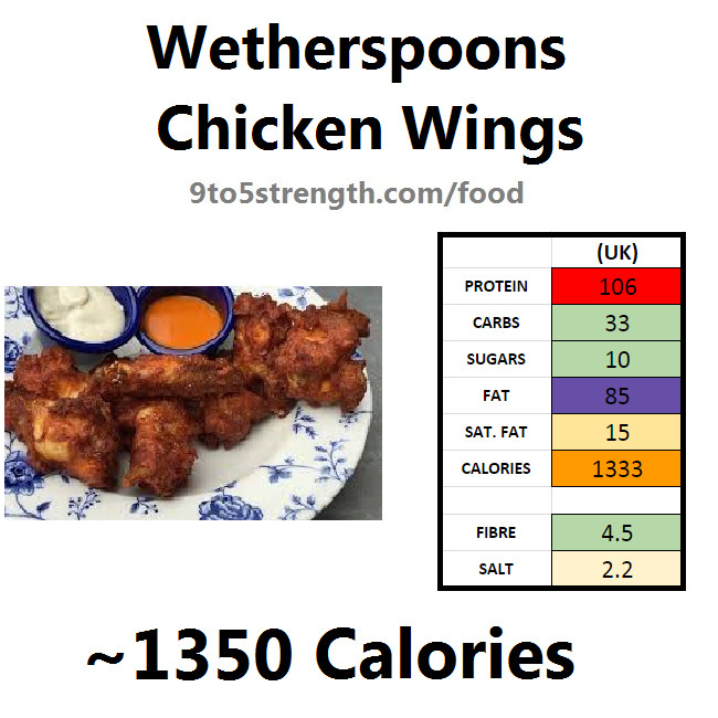 Calories Chicken Wings
 How Many Calories In Wetherspoons