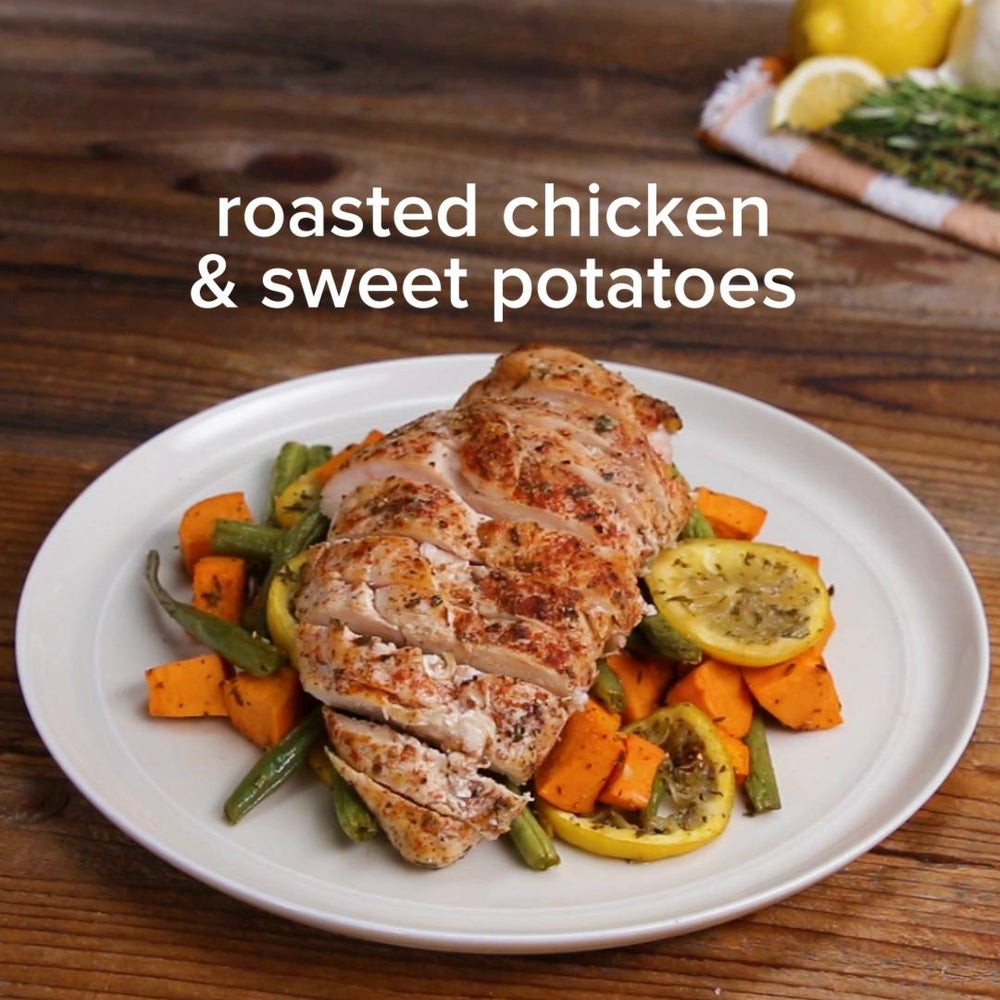 Calories In Roasted Chicken
 e pan Roasted Chicken And Sweet Potatoes Recipe by Tasty