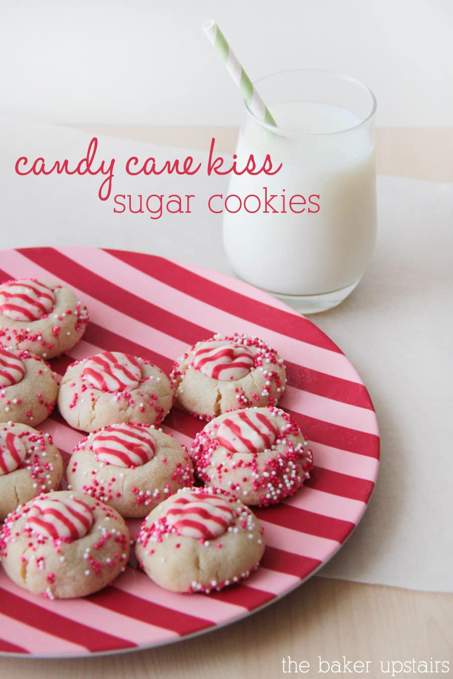 Candy Cane Sugar Cookies
 Candy Cane Kiss Sugar Cookies