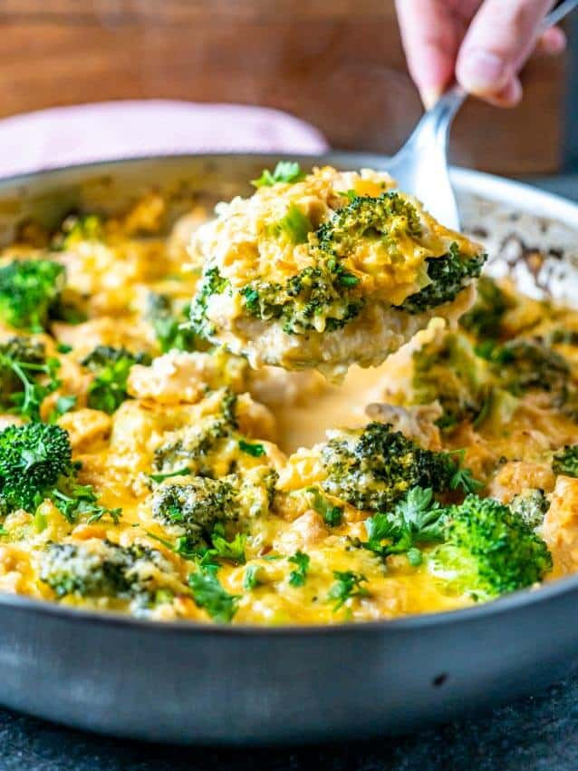 Cheesy Cauliflower Rice
 Cheesy Cauliflower Rice with Broccoli and Chicken