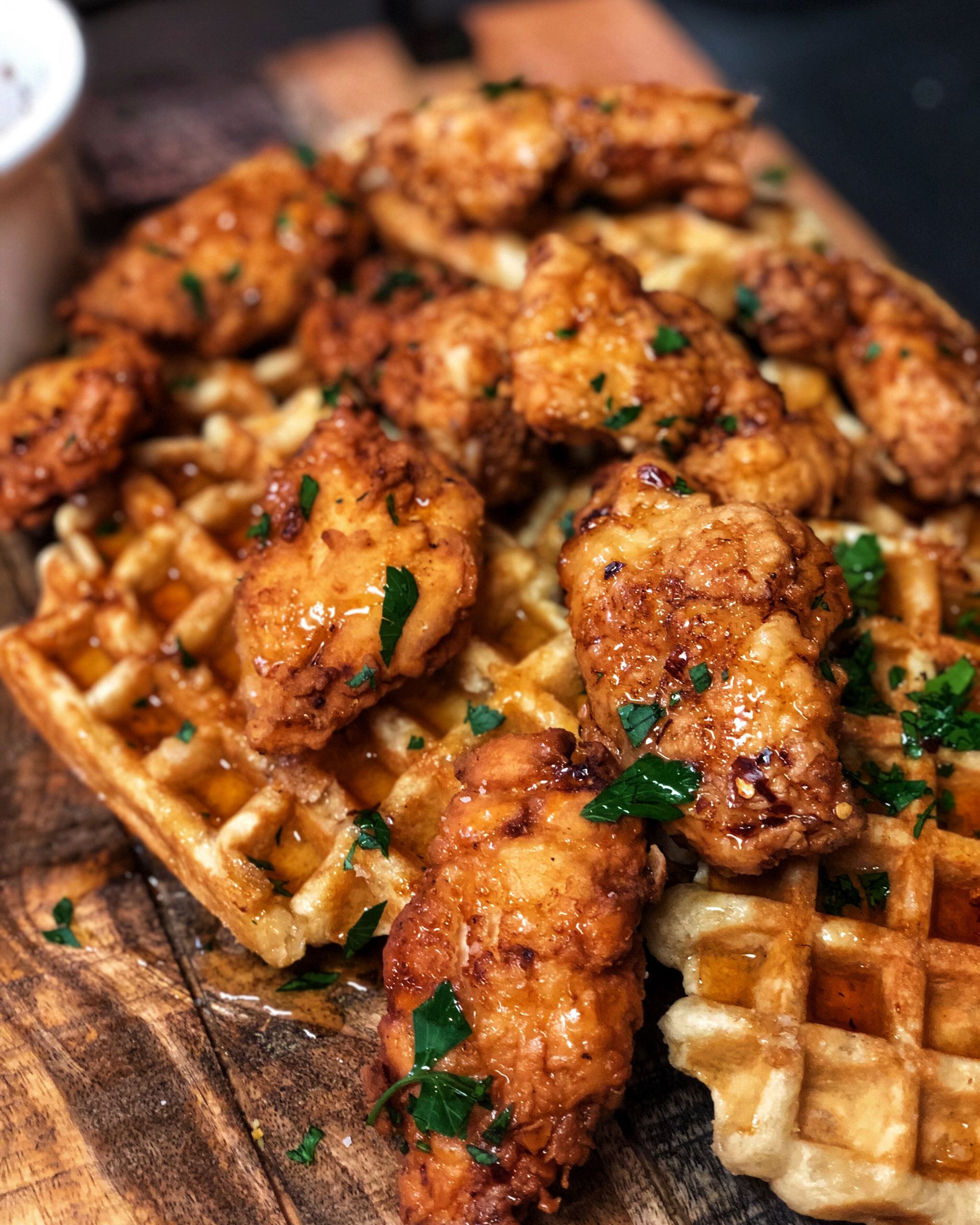 Chicken &amp; Waffles
 CHICKEN AND WAFFLES Charlotte Fashion Plate Style