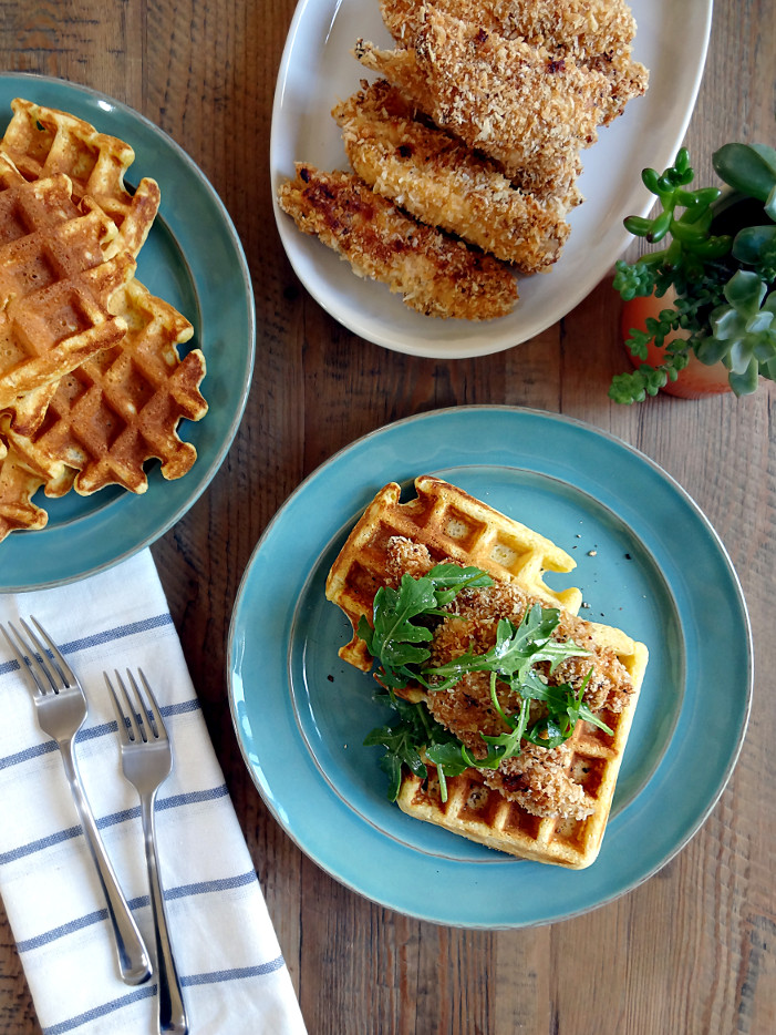 Chicken &amp; Waffles
 Sweet & Savory Chicken and Waffles Recipe from Two of a Kind
