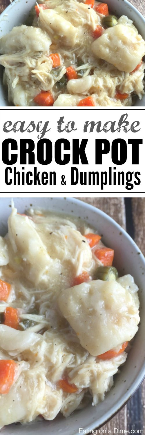Chicken And Dumplings Crockpot
 Crock pot Chicken and Dumplings Recipe Eating on a Dime