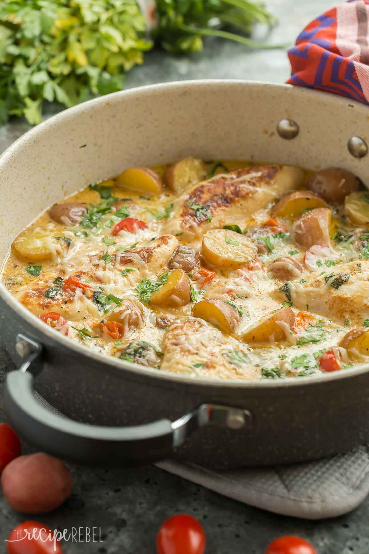 Chicken And Potato Recipes
 e Pan Tuscan Chicken and Potato Skillet Recipe VIDEO