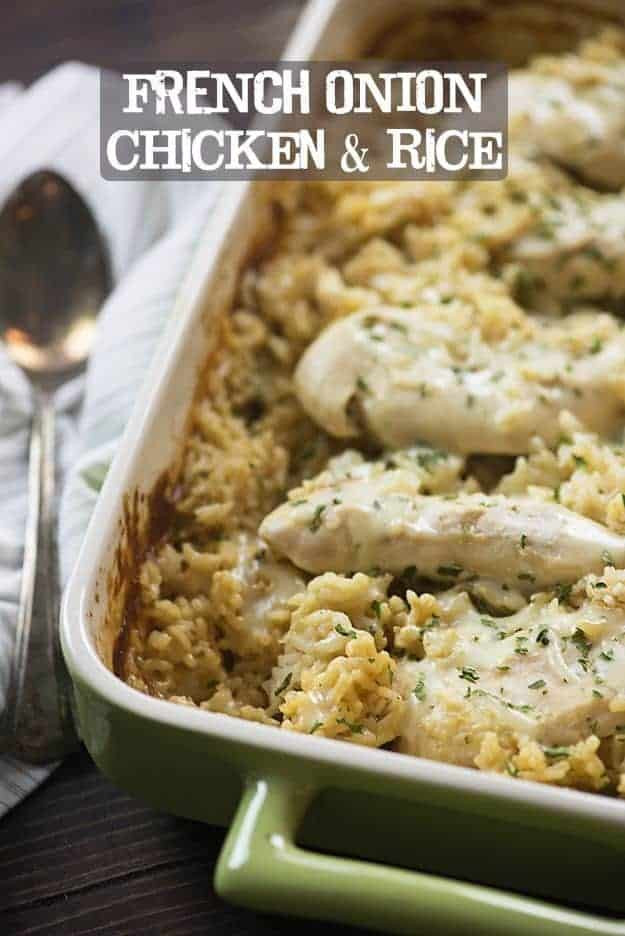 Chicken And Rice Casserole With Cream Of Mushroom Soup
 Creamy French ion Chicken and Rice Casserole — Buns In