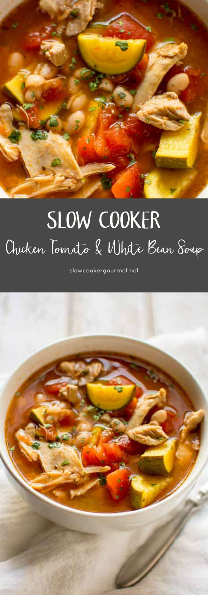 Chicken And White Bean Soup
 Slow Cooker Chicken Tomato and White Bean Soup Slow