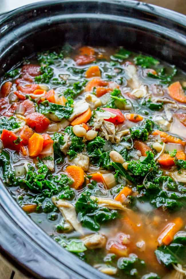 Chicken And White Bean Soup
 Chicken White Bean and Kale Soup Slow Cooker The