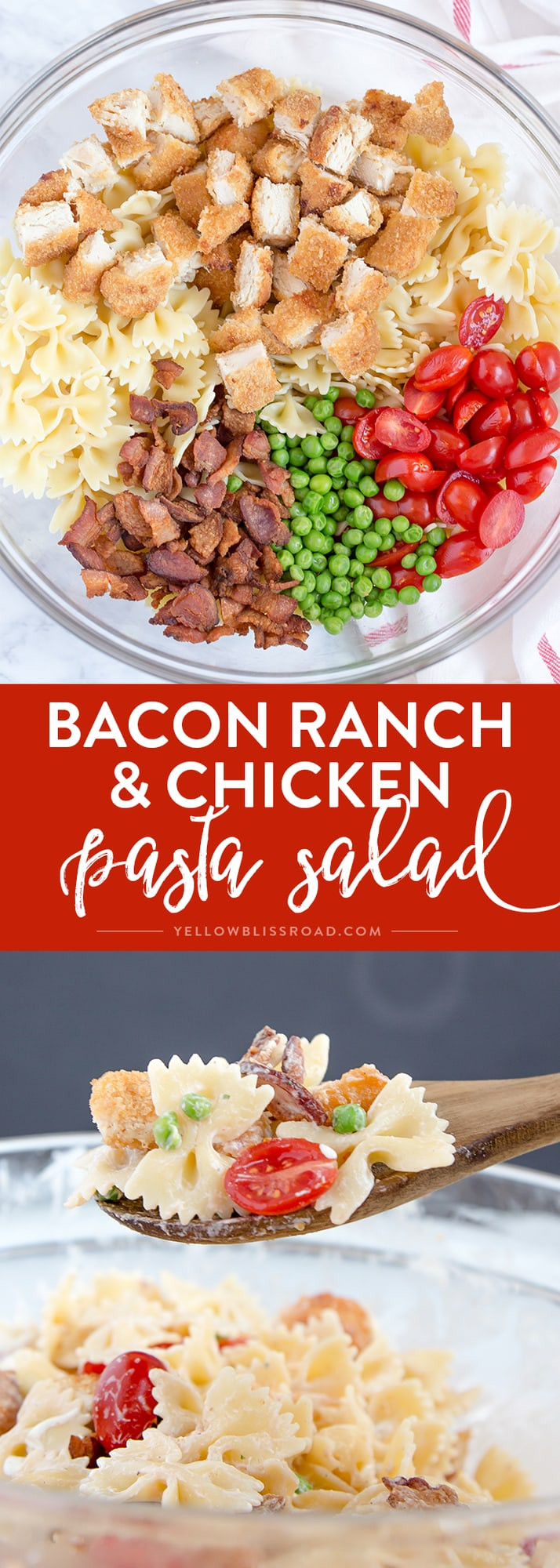 Chicken Bacon Ranch Pasta Salad
 Bacon Ranch Chicken Pasta Salad