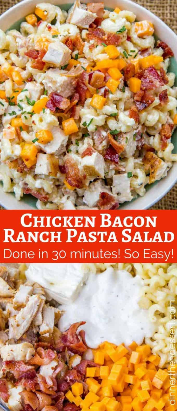 Chicken Bacon Ranch Pasta Salad
 Chicken Bacon Ranch Pasta Salad Dinner then Dessert