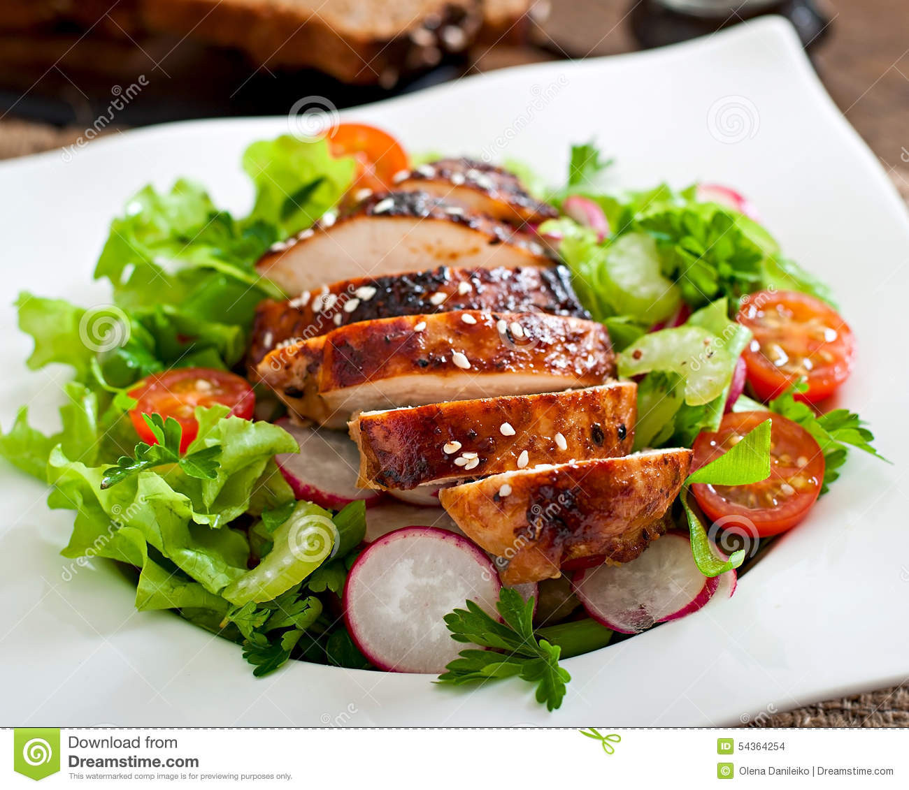 Chicken Breast Salad
 Fresh Ve able Salad With Grilled Chicken Breast Stock