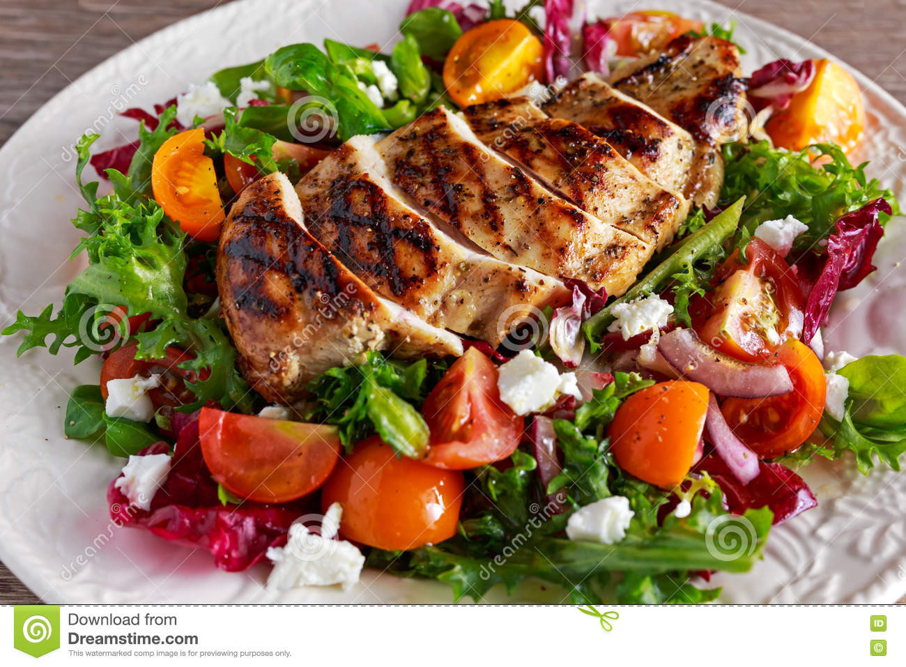 Chicken Breast Salad
 Grilled Chicken Breast Fillet With Fresh Tomatoes