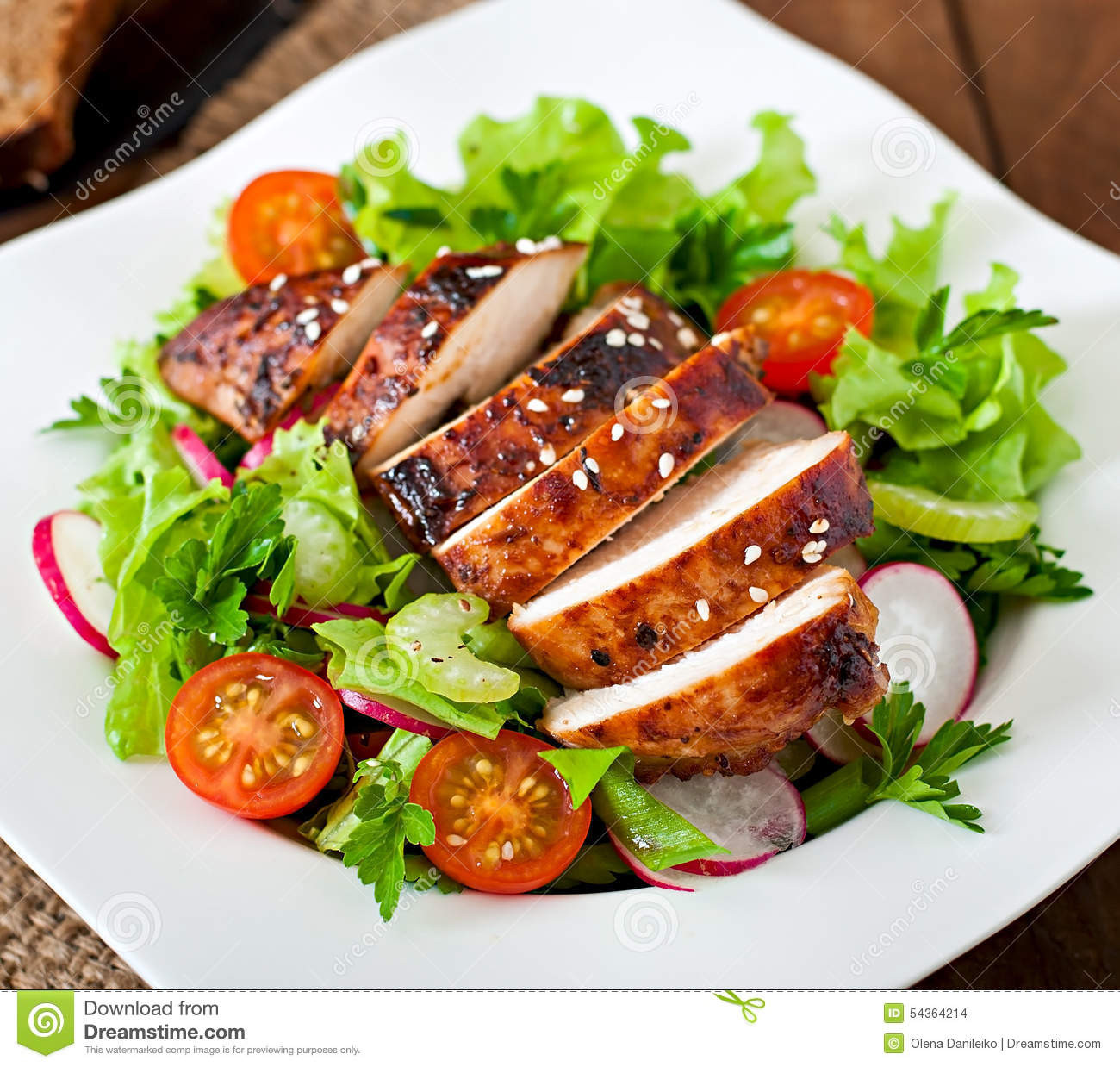 Chicken Breast Salad
 Fresh Ve able Salad With Grilled Chicken Breast Stock