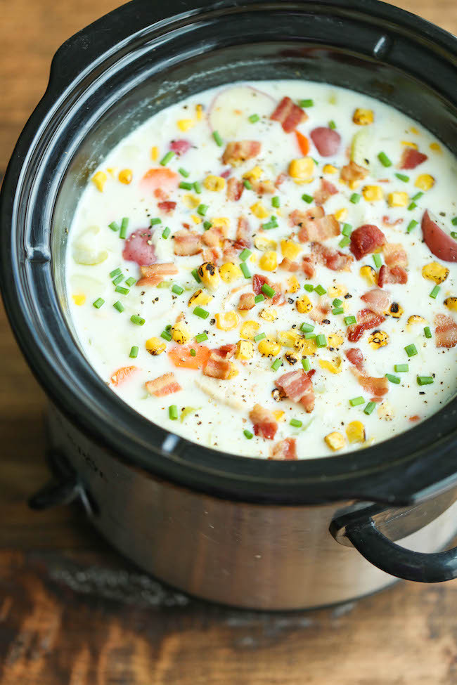 Chicken Corn Chowder Slow Cooker
 Slow Cooker Chicken and Corn Chowder Damn Delicious