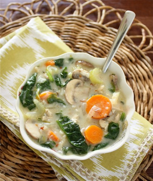 Chicken Mushroom And Wild Rice Soup
 A Big Mouthful Chicken Mushroom and Wild Rice Soup with