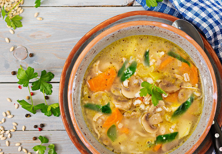 Chicken Mushroom Barley Soup
 Recipe Chicken Mushroom Barley Soup – Health Essentials