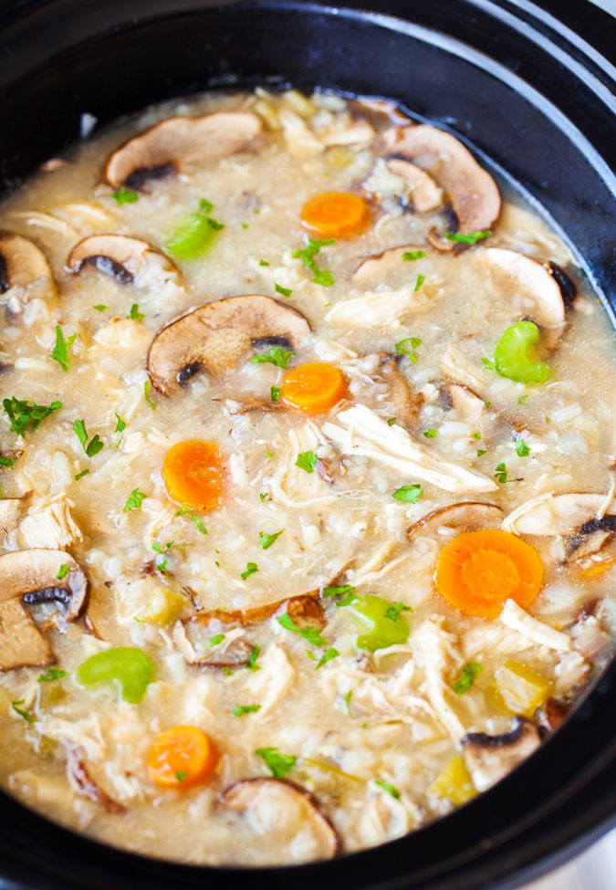 Chicken Rice Mushroom Soup
 Slow Cooker Chicken and Rice Soup