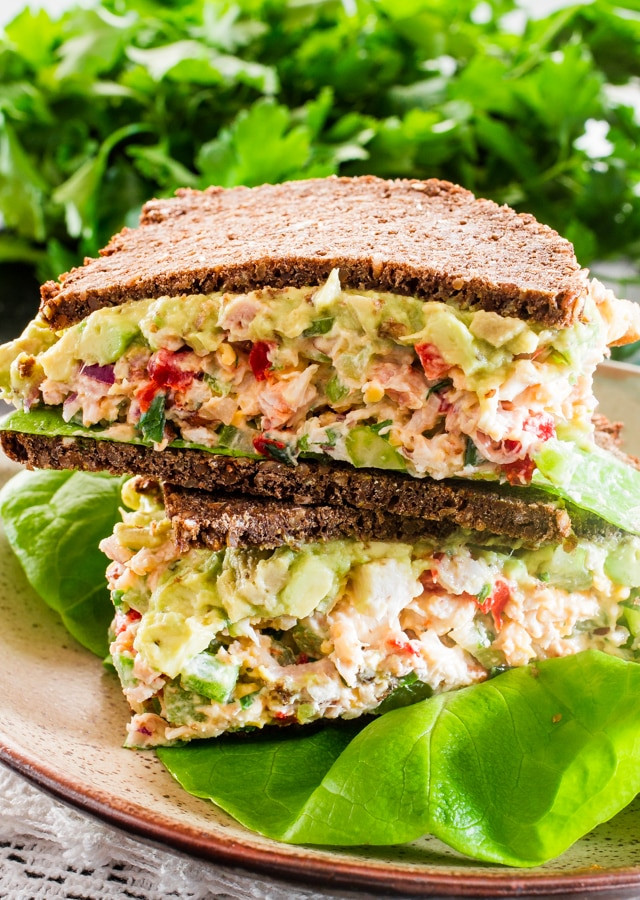 Chicken Salad Sandwiches
 Loaded Chicken Salad Sandwiches with Guacamole Jo Cooks