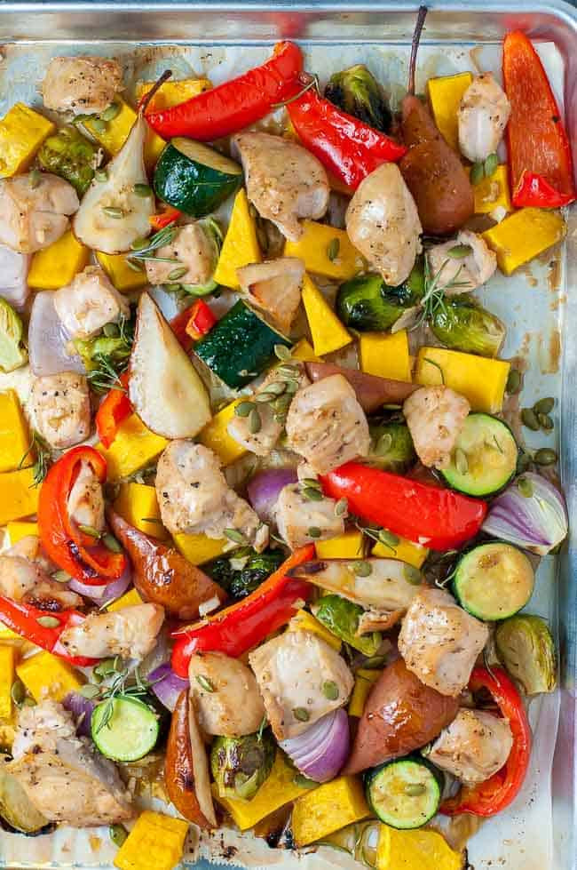 Chicken Sheet Pan Dinners
 Sheet Pan Chicken and Roasted Harvest Ve ables Flavour