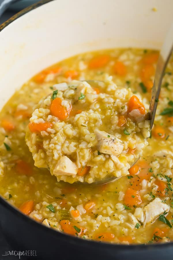Chicken Soup With Rice
 Chicken Rice Soup Stove Top or Slow Cooker The Recipe